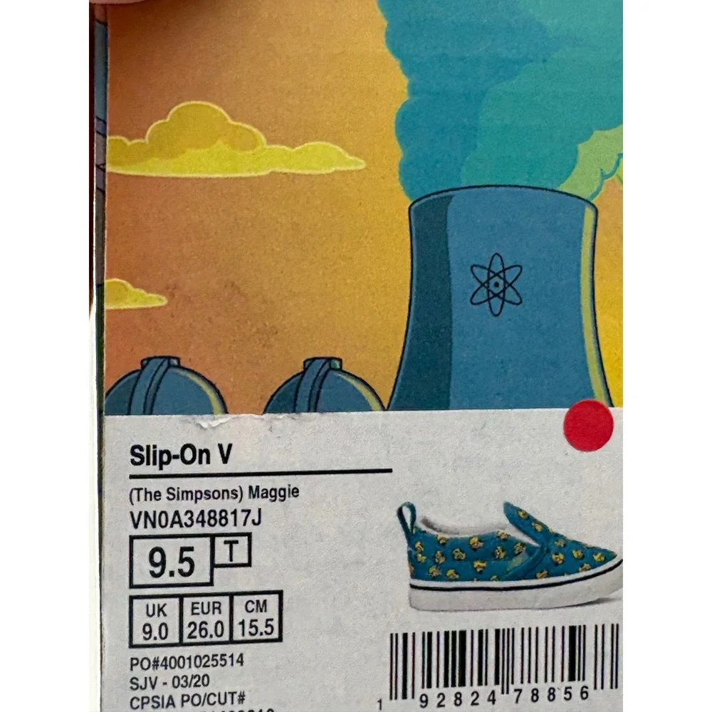 New Vans The Simpsons Slip On Shoes Sneakers Maggie Blue Toddler Size 9.5 Unisex